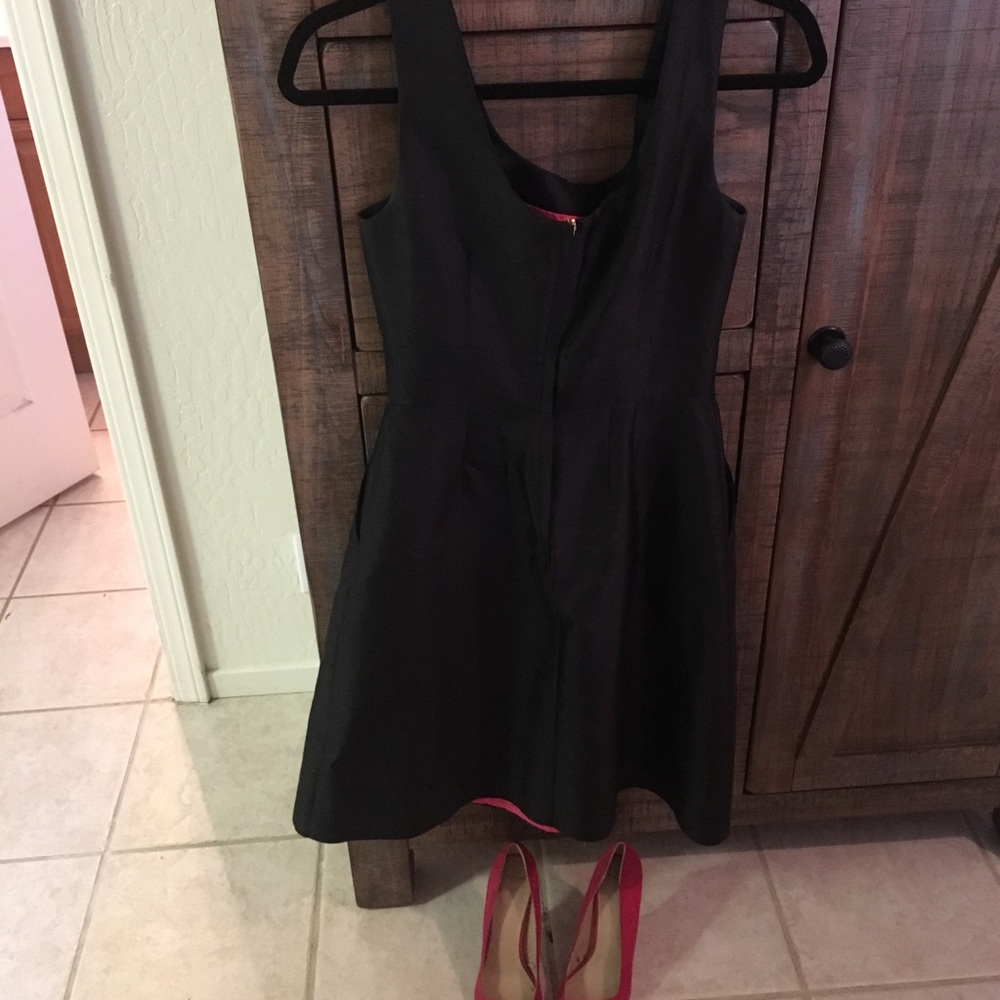 Kate Spade Black Midi Dress with Pink Lining